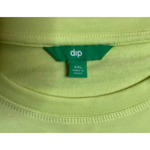 DIP Mens 2X T Shirt Bright Neon Green XXL Short Sleeve Solid Workout Work Tee - Picture 3 of 4